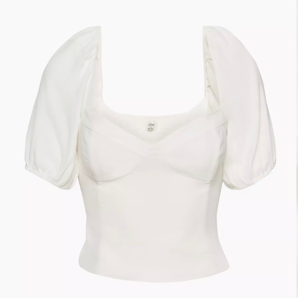 Azitra Wilfred White Puff Sleeve Top